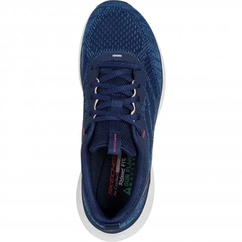 Skechers Relaxed Fit: Edgeride - Power Flow | Navy/Pink | Women's Athletic-Style Memory Foam Trainers