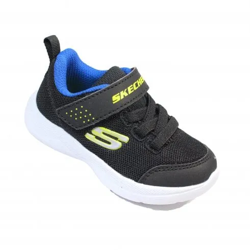 Skechers Skech-Stepz 2.0 - Mini Wanderer | Black/Lime | Childrens Rip Tape/Bungee Lace Trainers