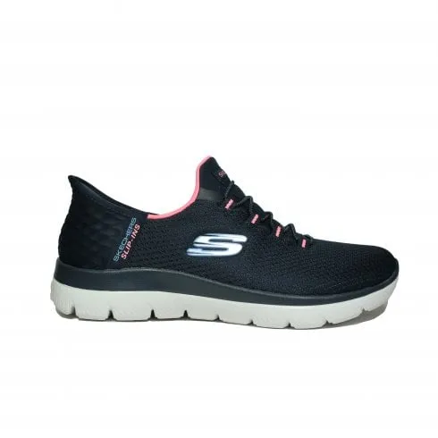 Skechers Slip-ins: Summits - Diamond Dream | Navy/Pink | Womens Slip On Trainers