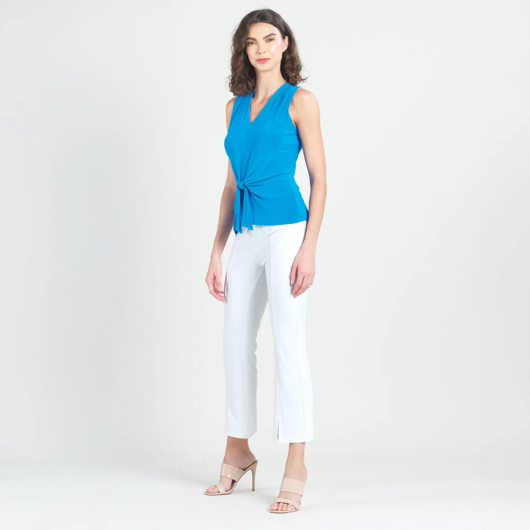 Sleeveless V-Neck Center Front Tie Top - Brilliant Blue - Final Sale!