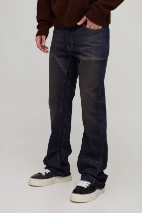 Slim Rigid Flared Carpenter Washed Jeans