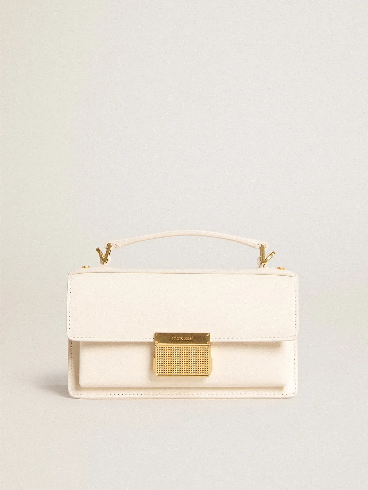 Small Venezia Bag in butter-colored boarded leather with gold details