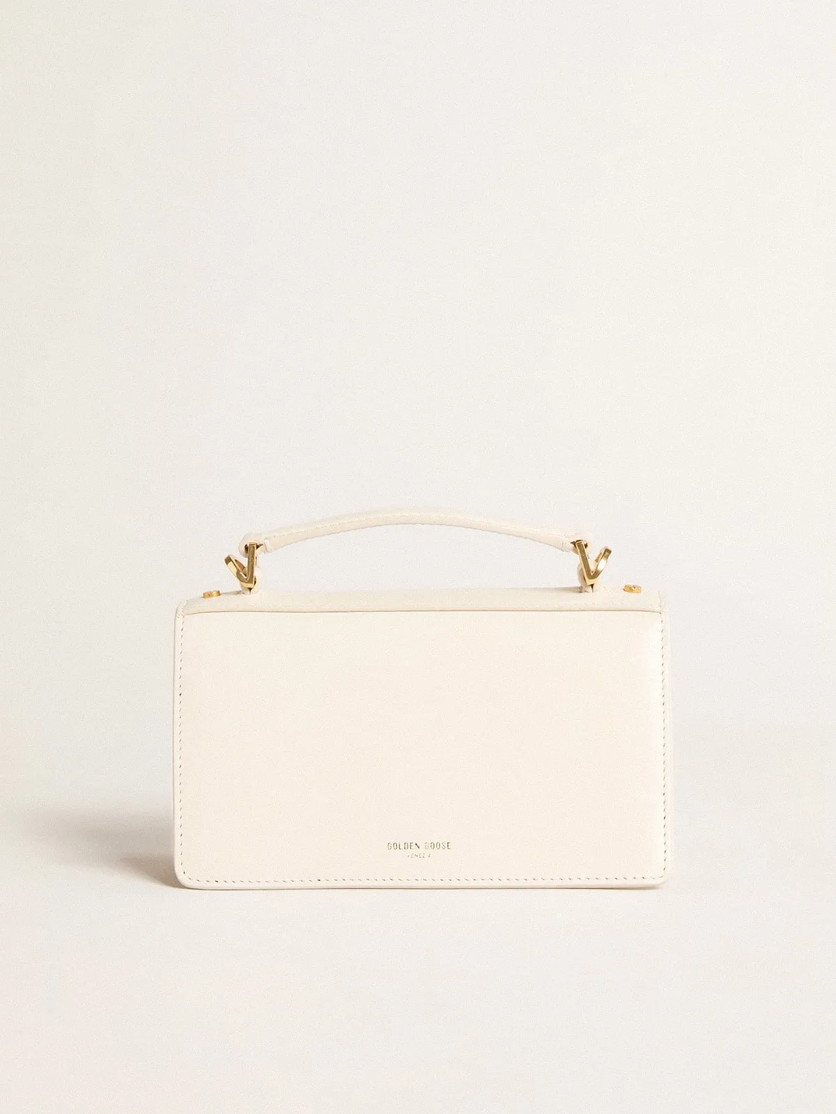 Small Venezia Bag in butter-colored boarded leather with gold details