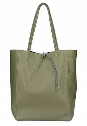 Solange military green women's leather handbag