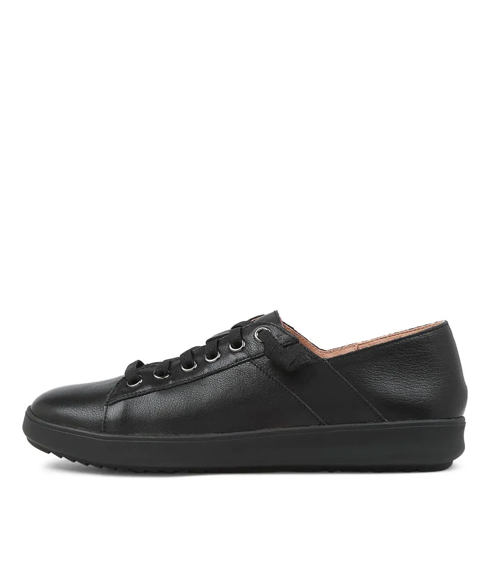 SUPERSOFT Zaylah Black Leather Sneakers Bs