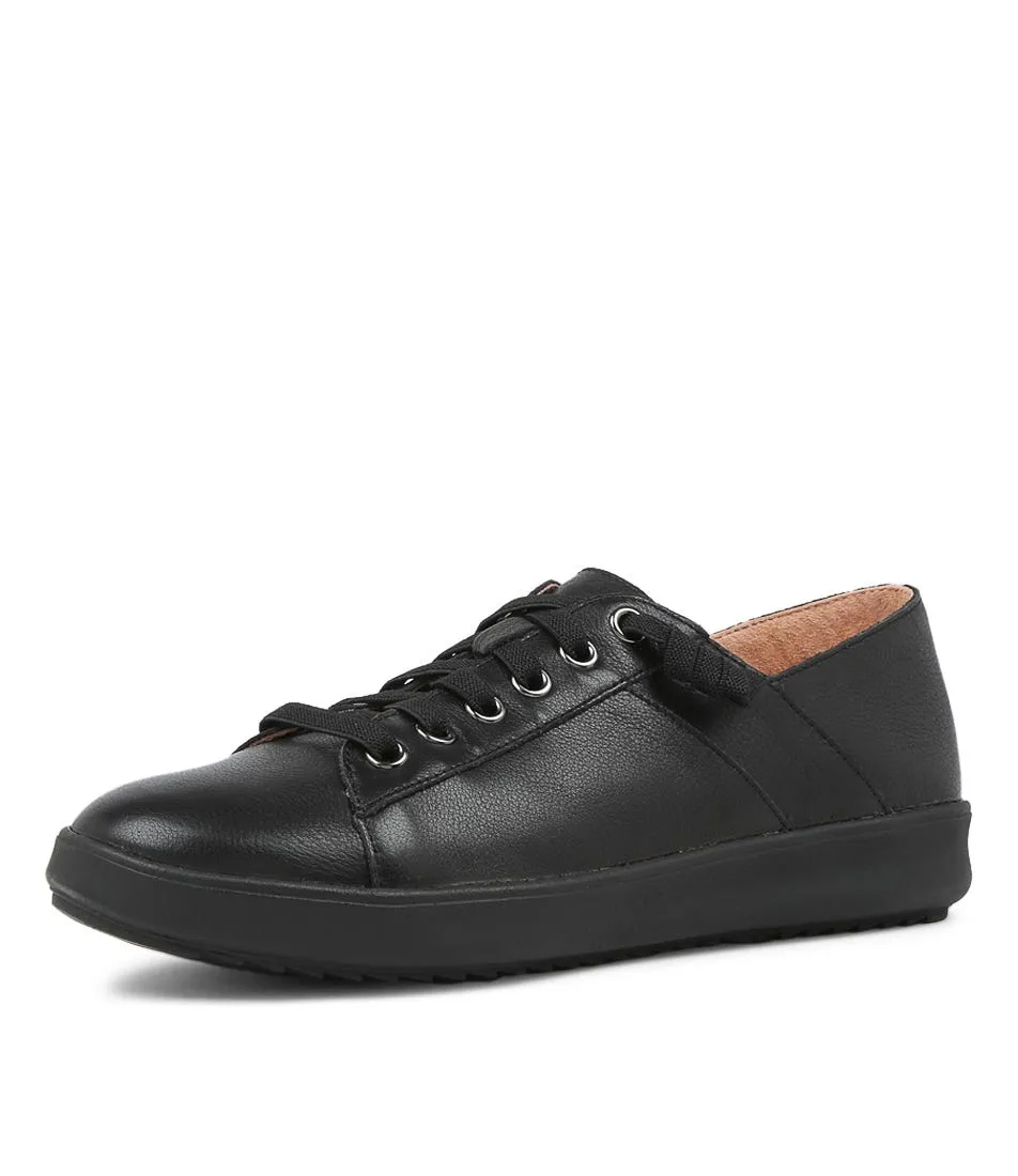 SUPERSOFT Zaylah Black Leather Sneakers Bs