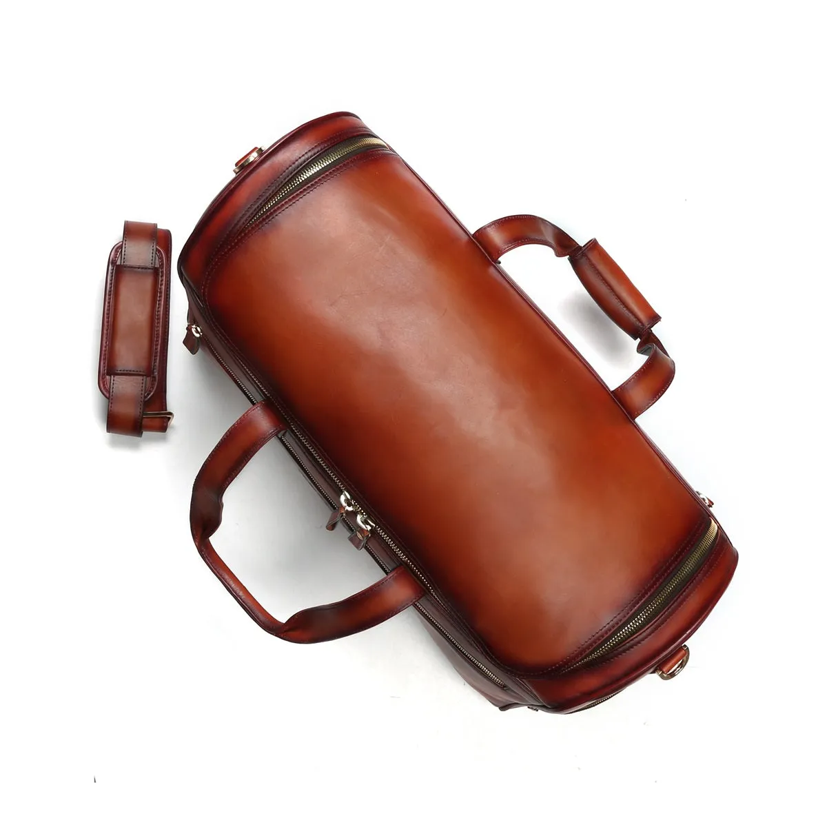 Tan Leather Duffle Bag by Brune & Bareskin