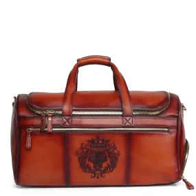 Tan Leather Duffle Bag by Brune & Bareskin