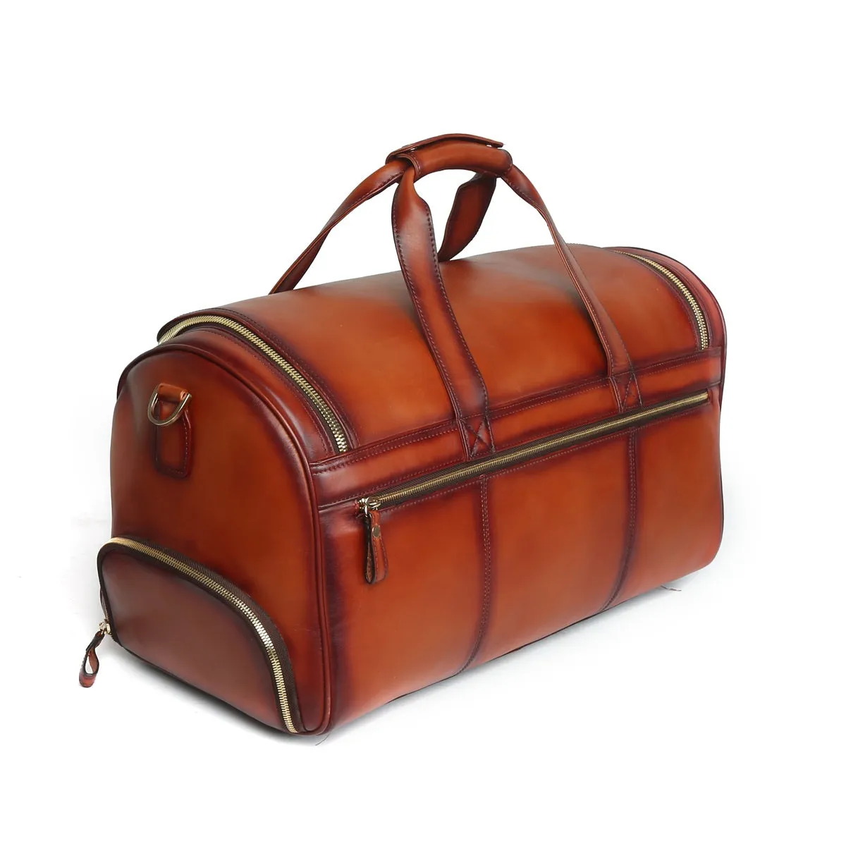 Tan Leather Duffle Bag by Brune & Bareskin