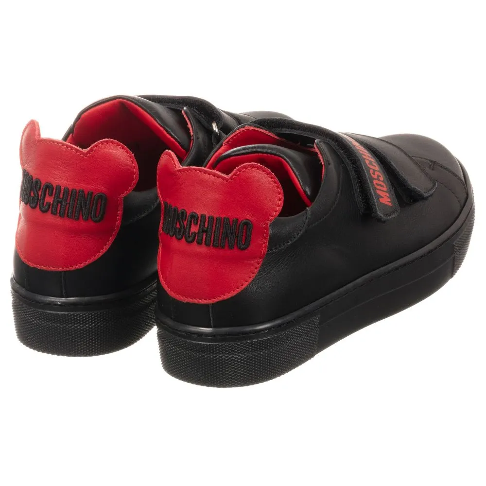 Teen Black & Red Logo Trainers