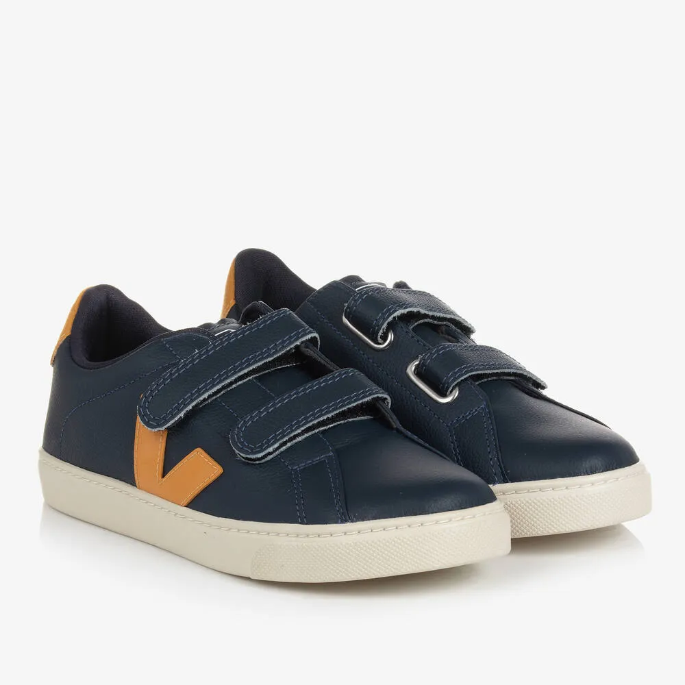 Teen Blue & Yellow Leather Esplar Trainers