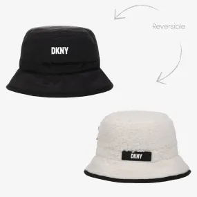 Teen Reversible Black Sherpa Bucket Hat