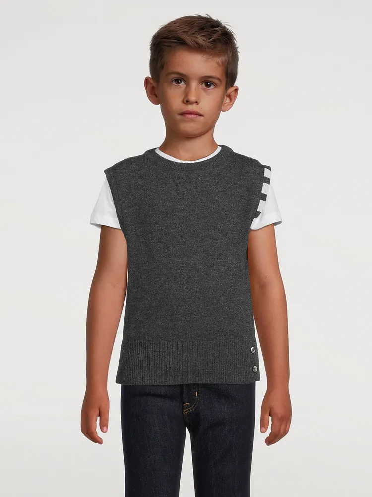 THOM BROWNE Cashmere Sleeveless 4-Bar Vest