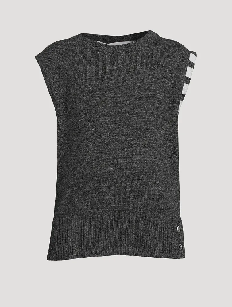 THOM BROWNE Cashmere Sleeveless 4-Bar Vest