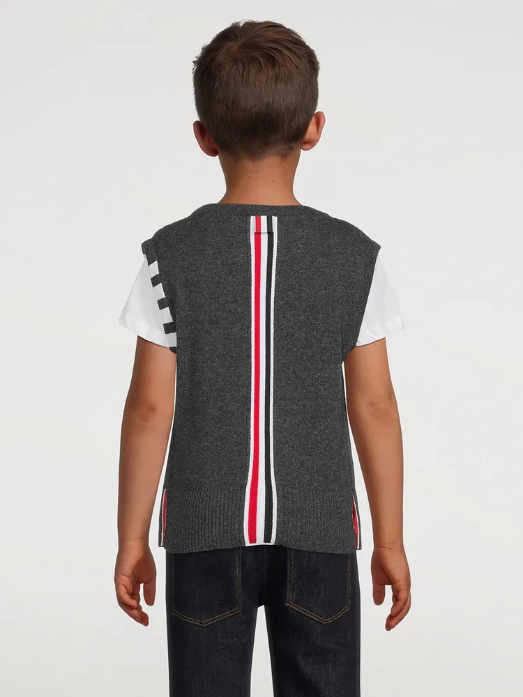 THOM BROWNE Cashmere Sleeveless 4-Bar Vest