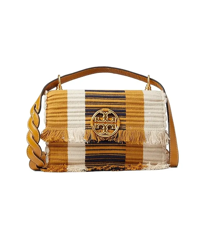 Tory Burch Miller Woven Stripe Small Flap Shoulder Bag