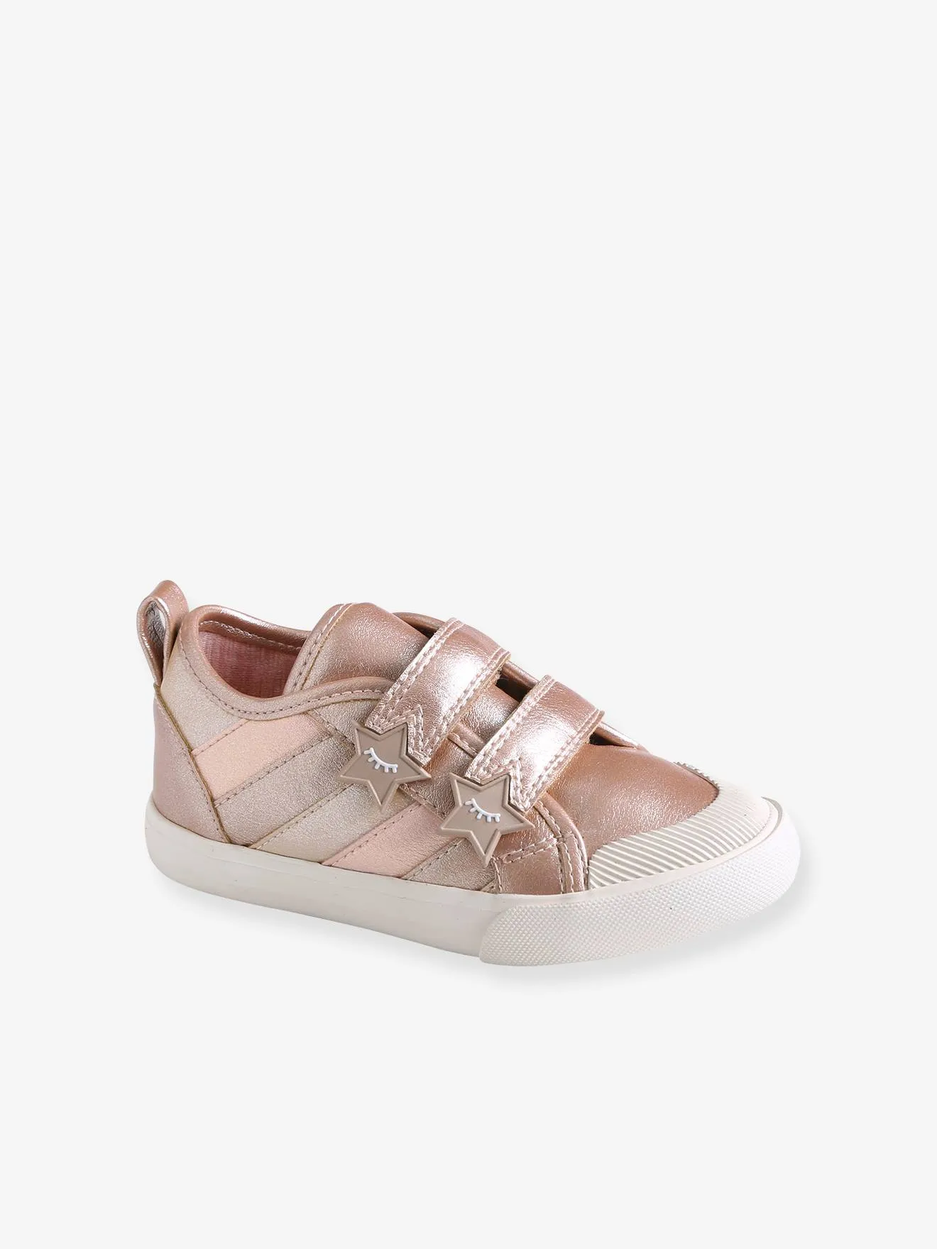 Trainers with Touch Fasteners for Girls, Designed for Autonomy - shimmery light pink