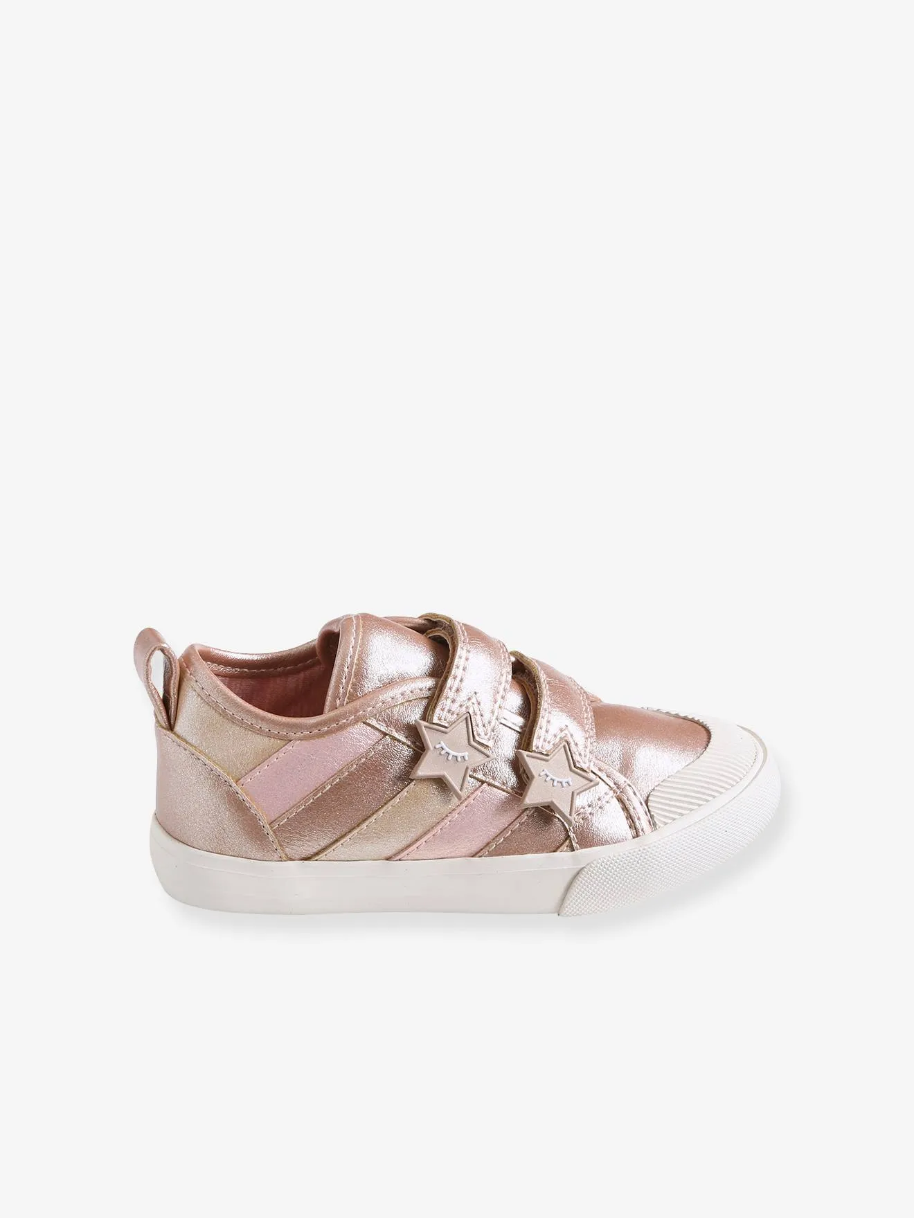 Trainers with Touch Fasteners for Girls, Designed for Autonomy - shimmery light pink