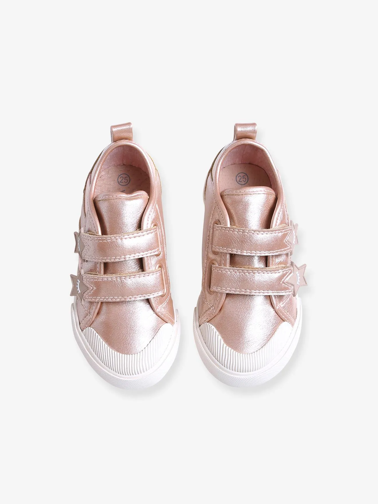 Trainers with Touch Fasteners for Girls, Designed for Autonomy - shimmery light pink