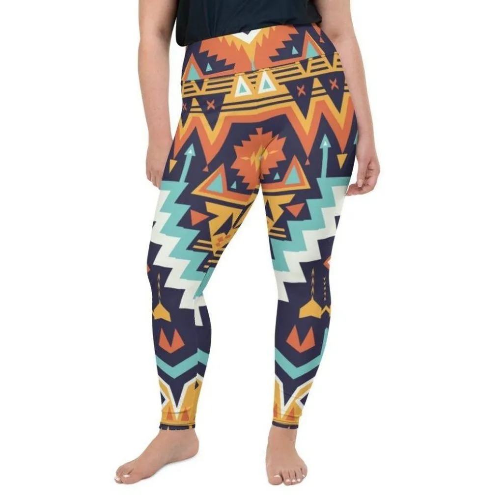 Tribal Print Plus Size Leggings