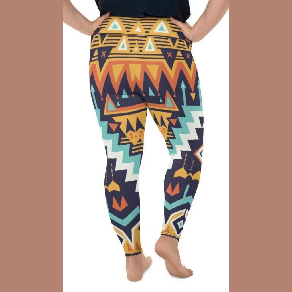 Tribal Print Plus Size Leggings