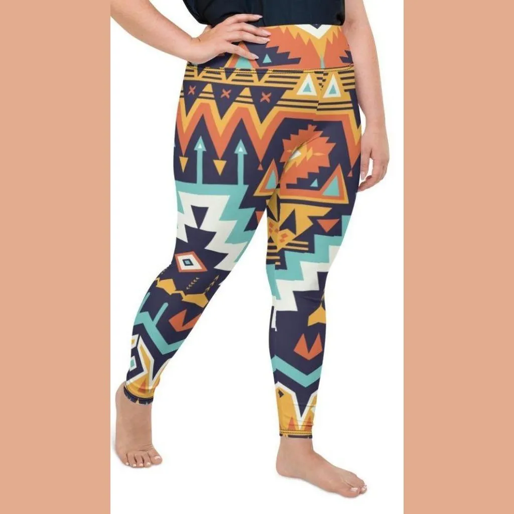 Tribal Print Plus Size Leggings