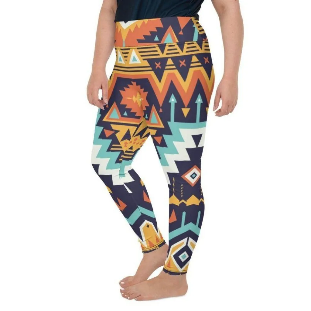 Tribal Print Plus Size Leggings