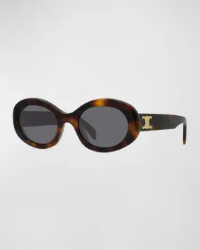 Triomphe Logo Oval Acetate Sunglasses