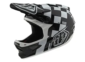 Troy Lee Designs D3 Fiberlite Full Face Helmet - Race Shop - White-Black - 2020