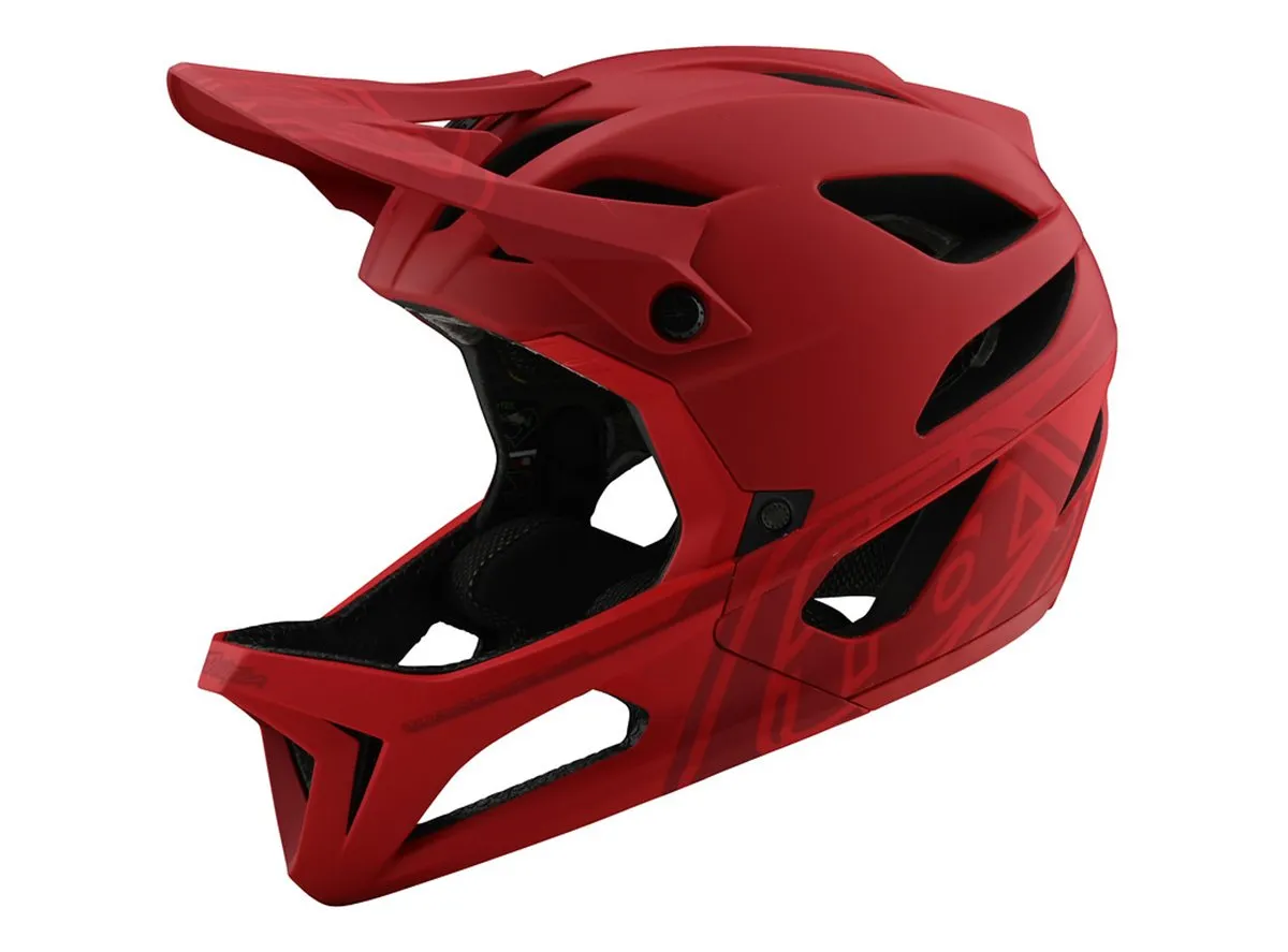 Troy Lee Designs Stage Full Face Helmet - Stealth - Red - 2020