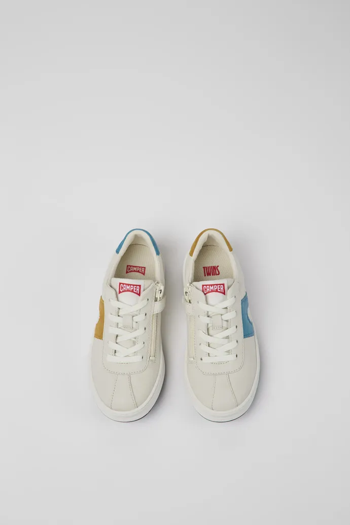 Twins White leather and nubuck sneakers for kids