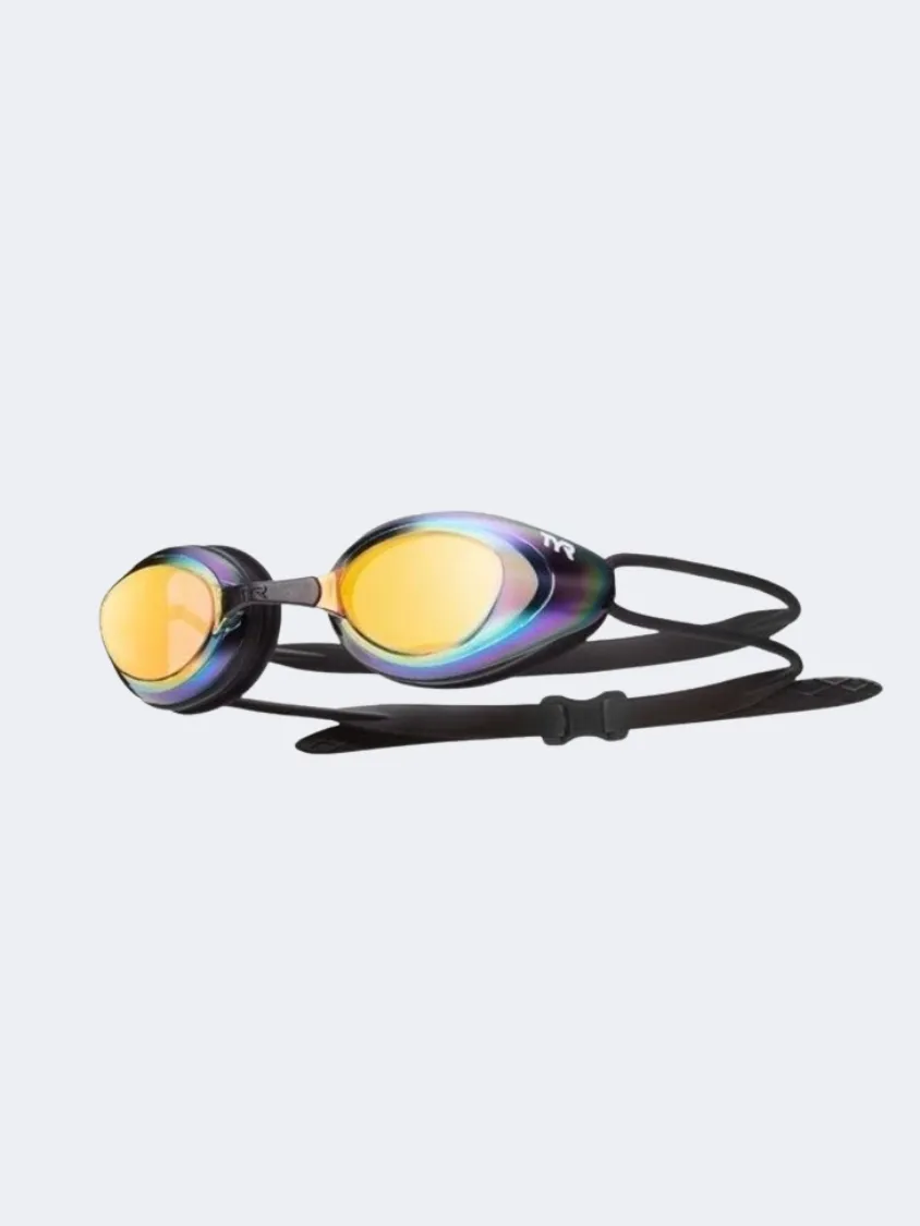 Tyr Black Hawk Racing Swim Goggles Gold/Rainbow/Black