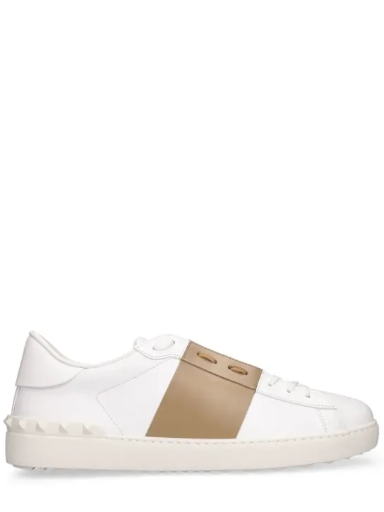 Valentino Garavani   Open leather low top sneakers 