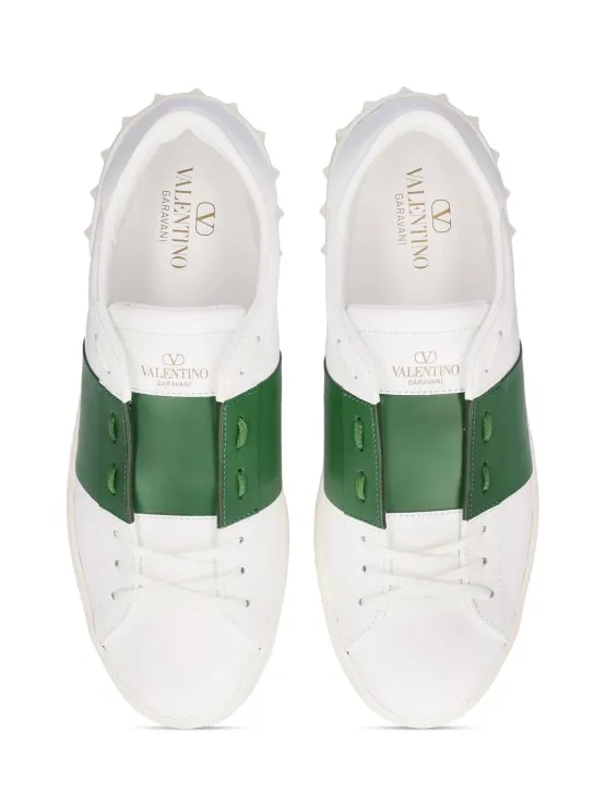 Valentino Garavani   Open leather low top sneakers 