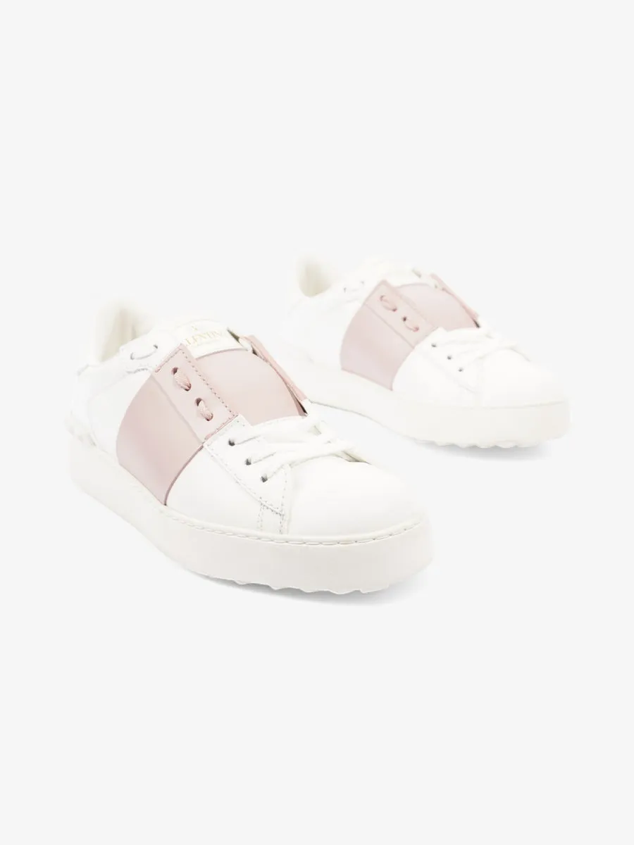 Valentino Open Sneakers  White / Pink Leather EU 37 UK 4