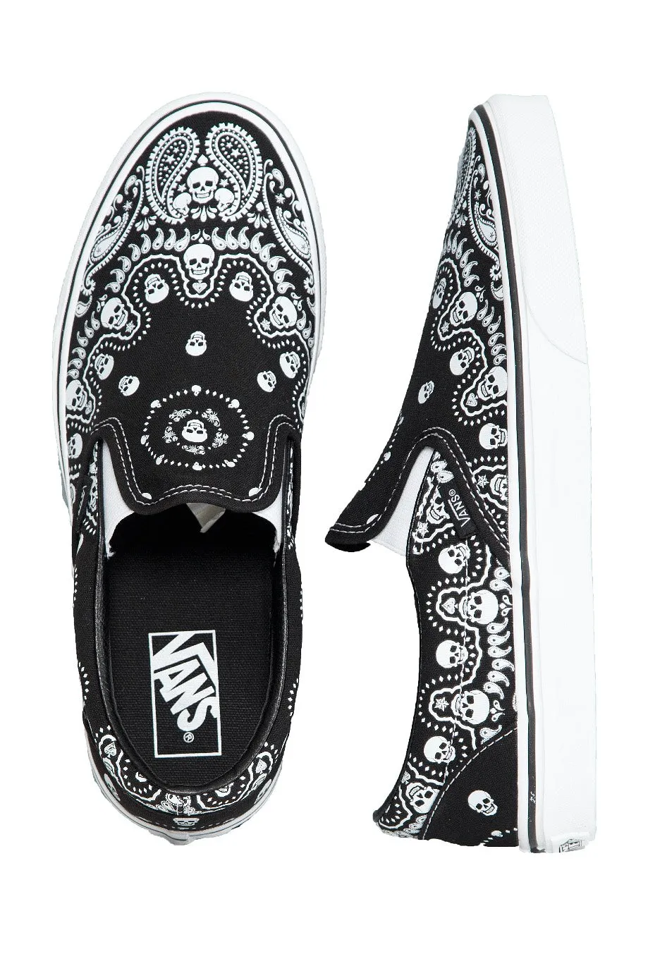 Vans - Classic Slip On (Bandana) Black/True White - Shoes