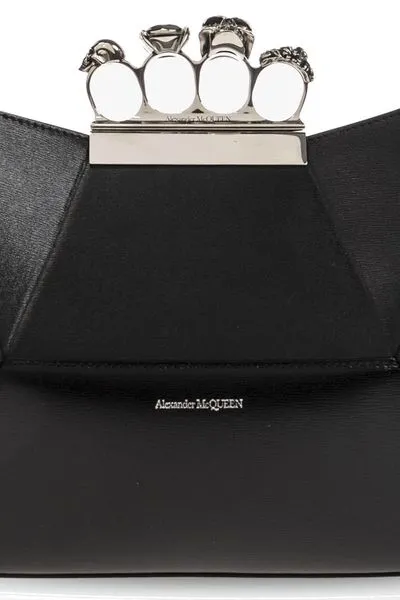 Versatile Black Jewelled Shoulder Handbag for Women by Alexander McQueen