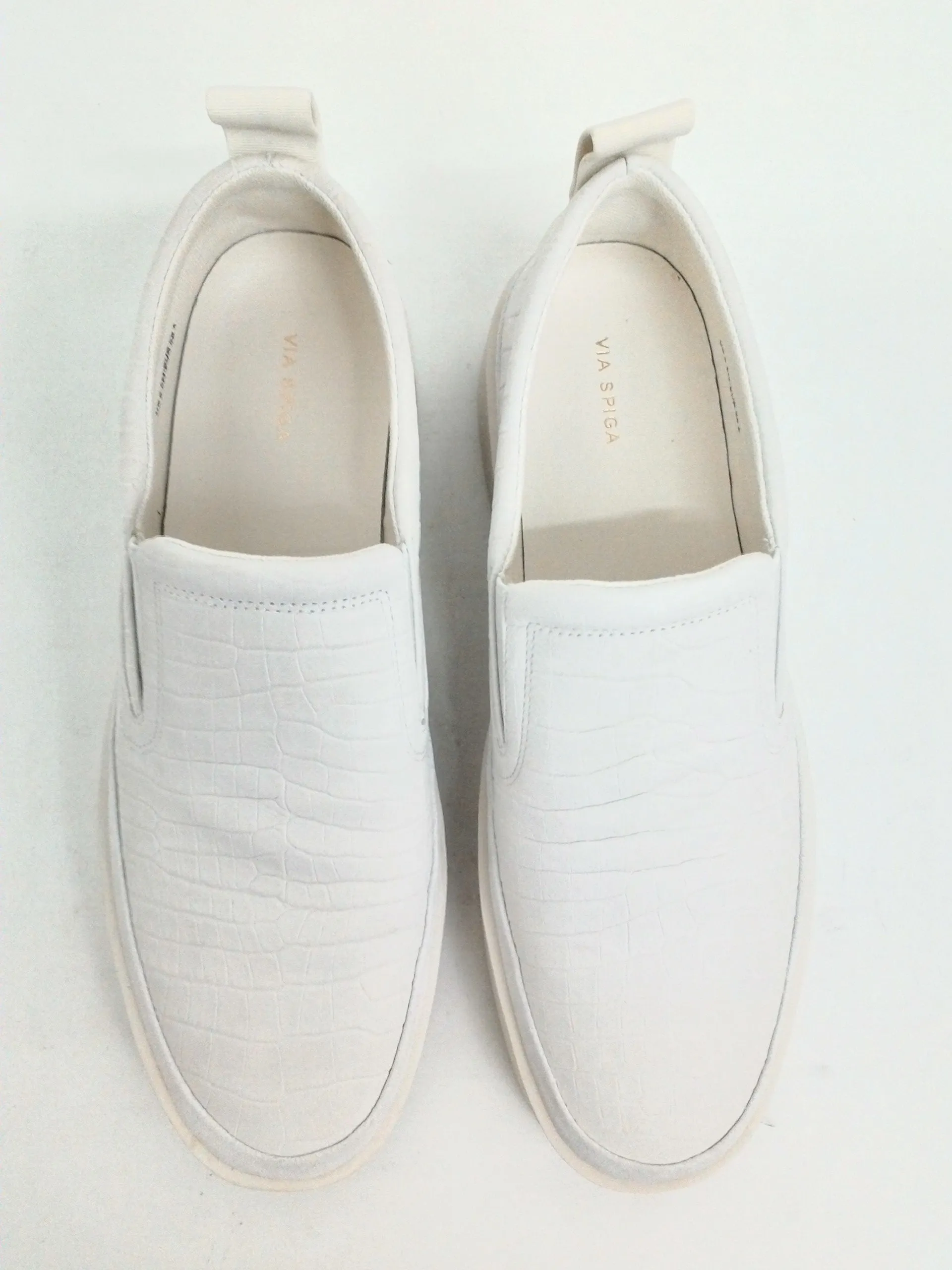 Via Spiga Women's V-Markie, Milk Su White Leather  Sneakers Size 5, 5.5, 7 & 8.5