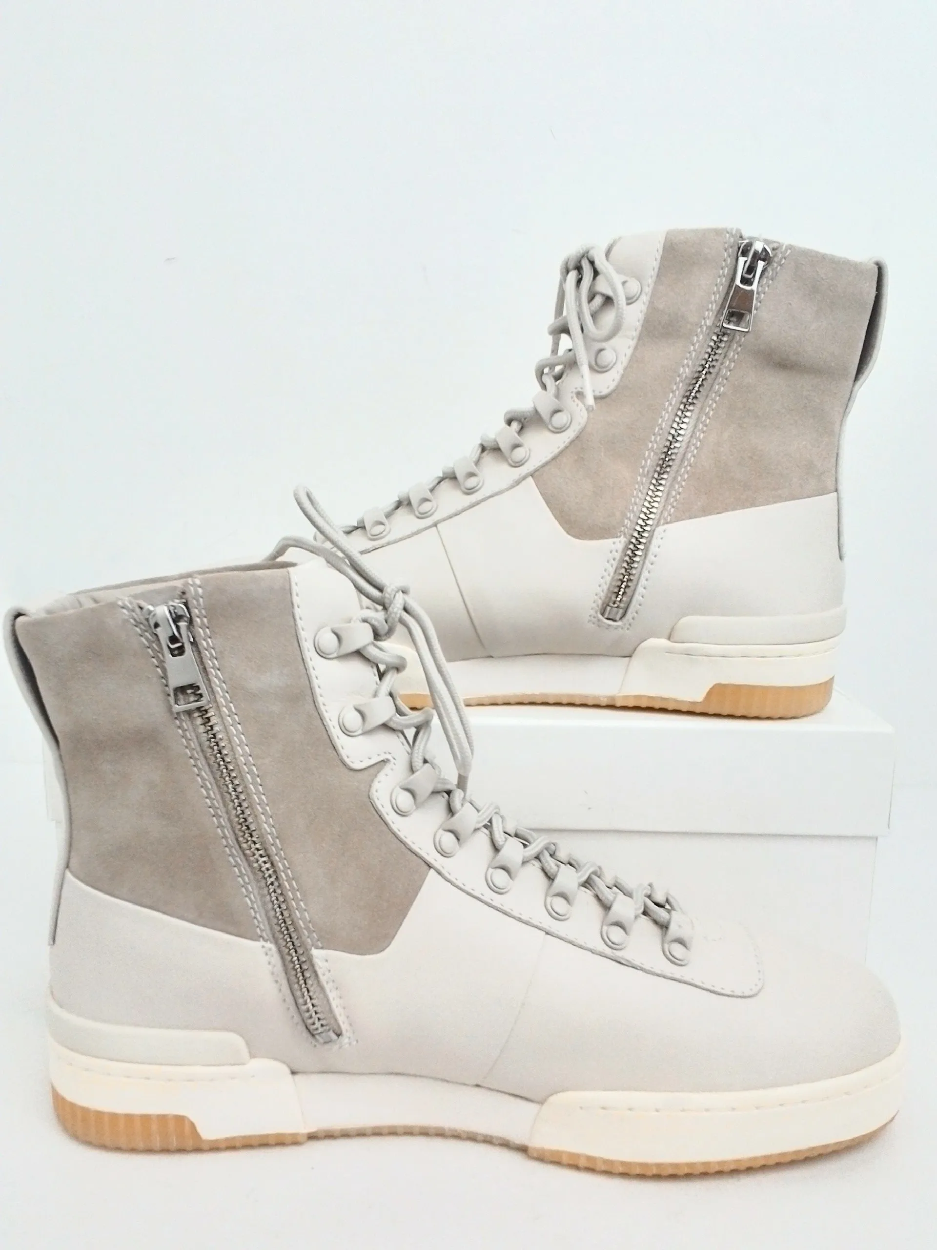 Vince Women's Rowan White Leather High-Top Sneakers Size 10