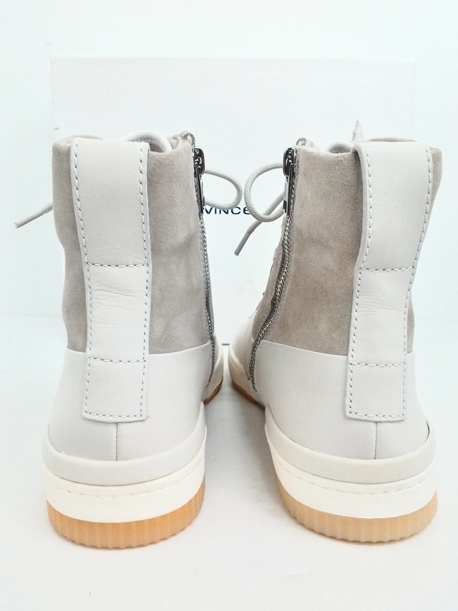 Vince Women's Rowan White Leather High-Top Sneakers Size 10