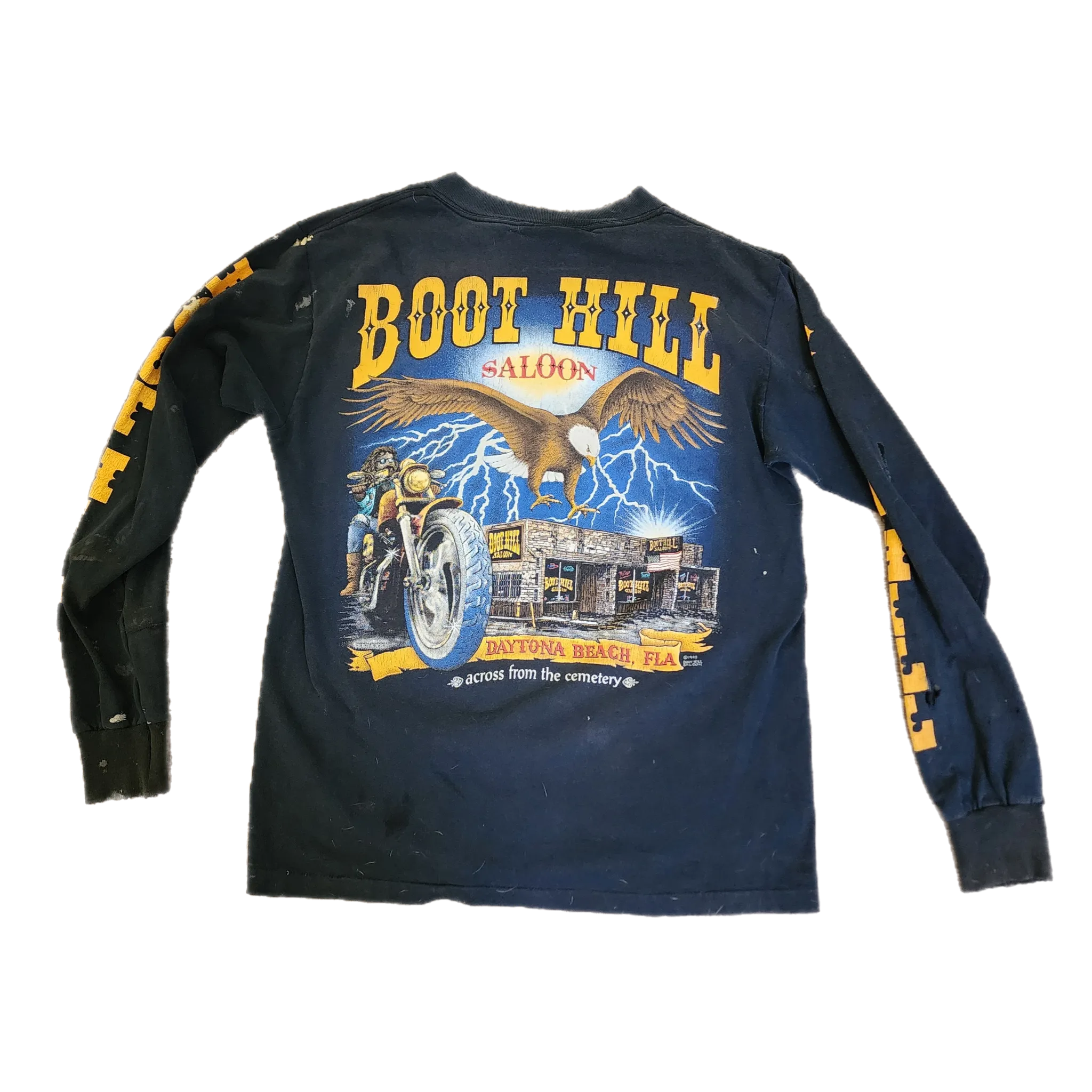 Vintage Boot Hill Saloon Black Long Sleeve Tee - size Medium