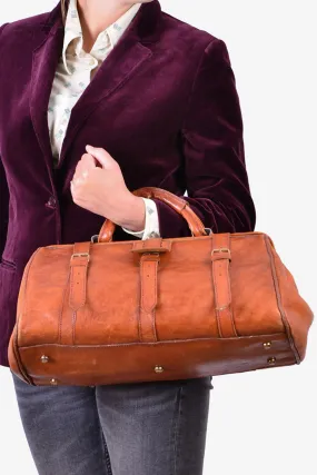 Vintage Brown Leather Holdall Bag - Brick Vintage