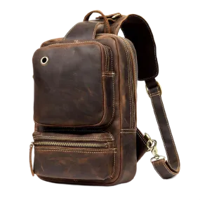 Vintage Leather Sling Backpack for Men - Horizon Leathers