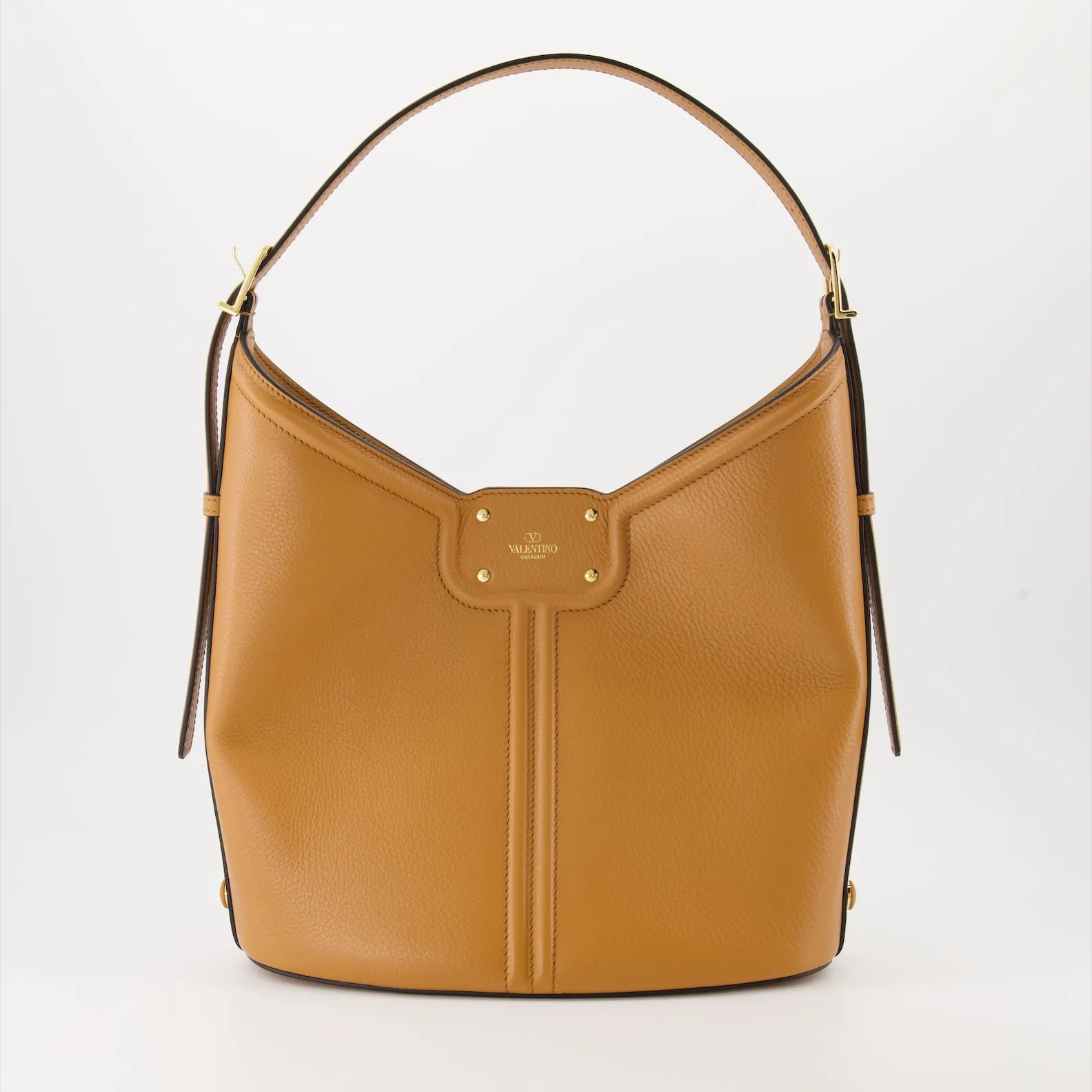 VLogo Leather Hobo Bag