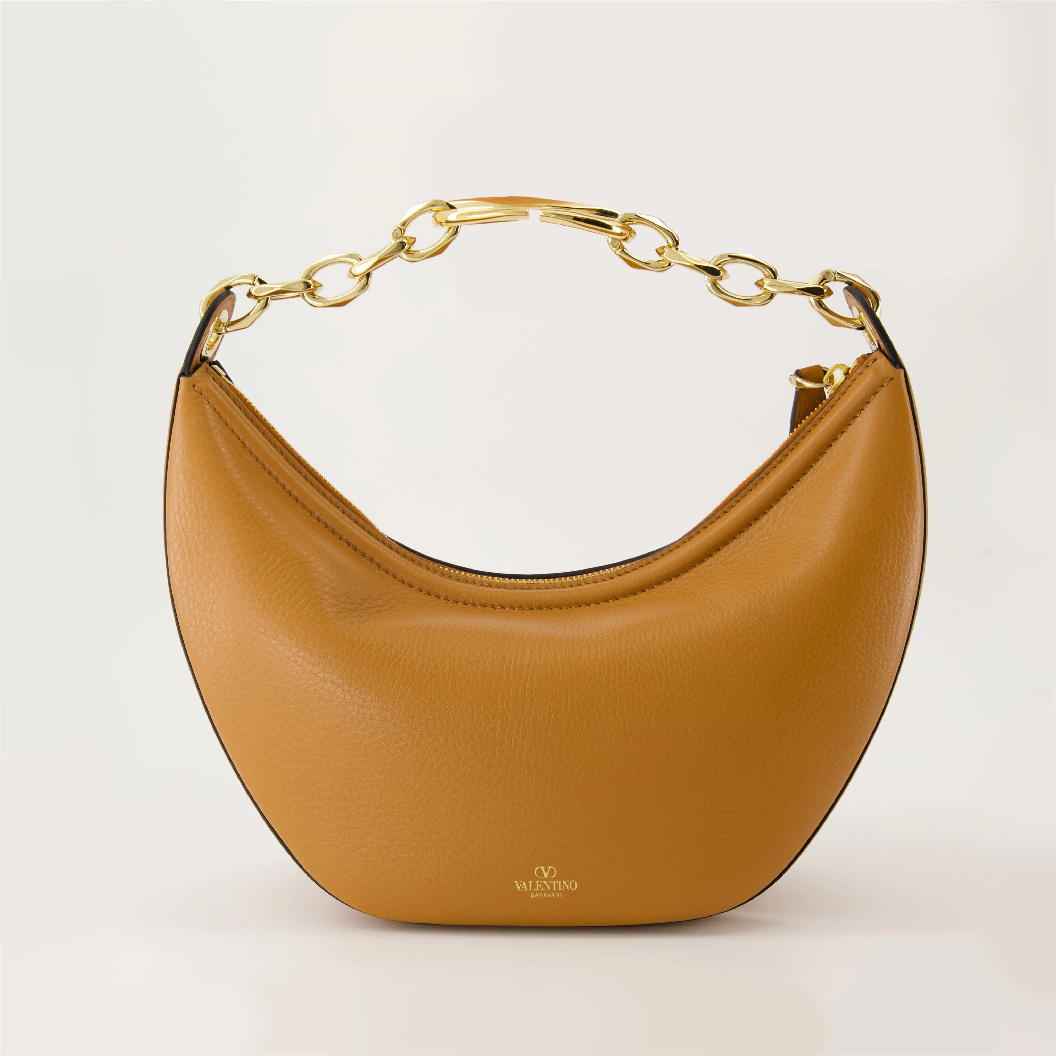 VLogo Moon Leather Hobo Bag