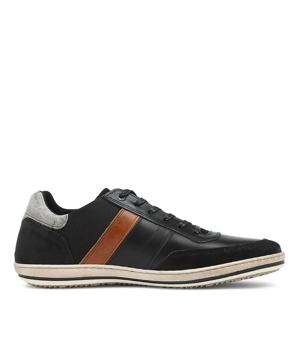 WILD RHINO Cadet Black Leather Sneakers