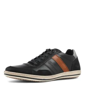 WILD RHINO Cadet Black Leather Sneakers