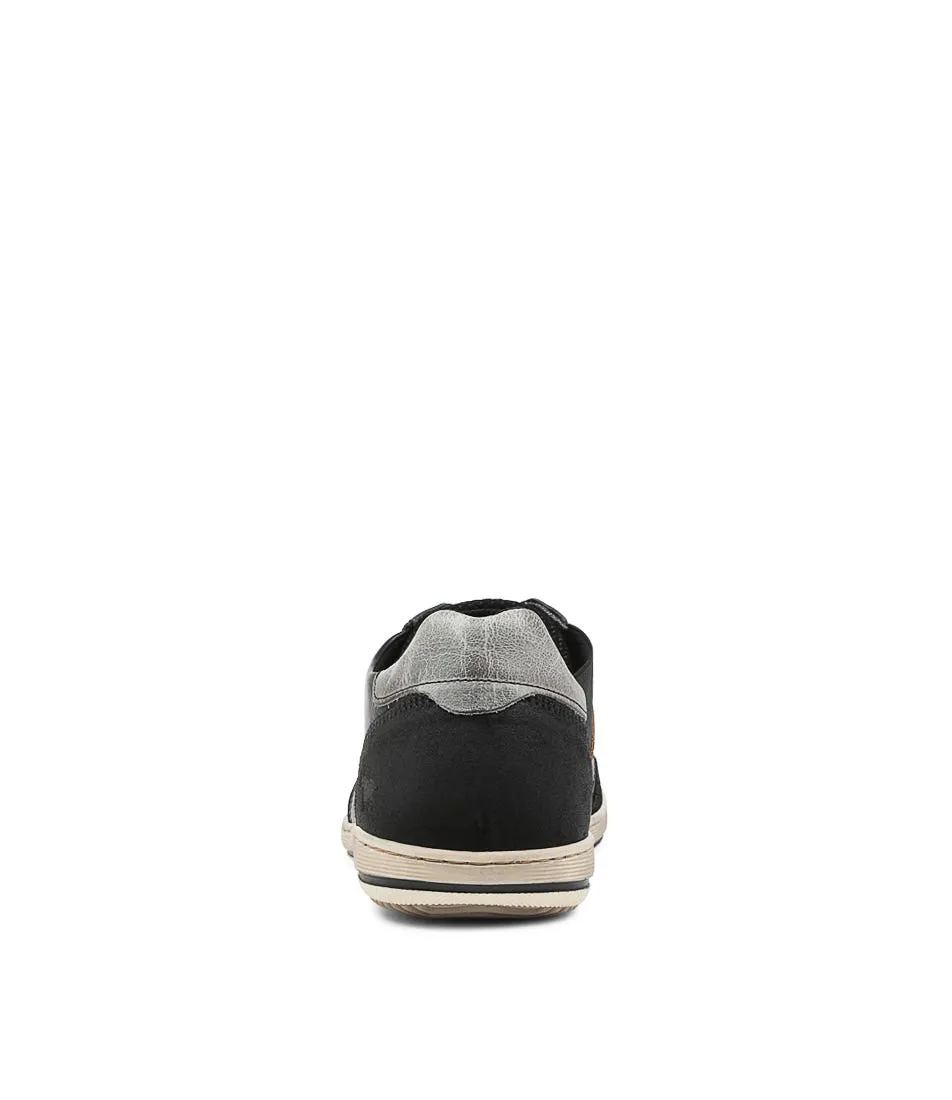 WILD RHINO Cadet Black Leather Sneakers