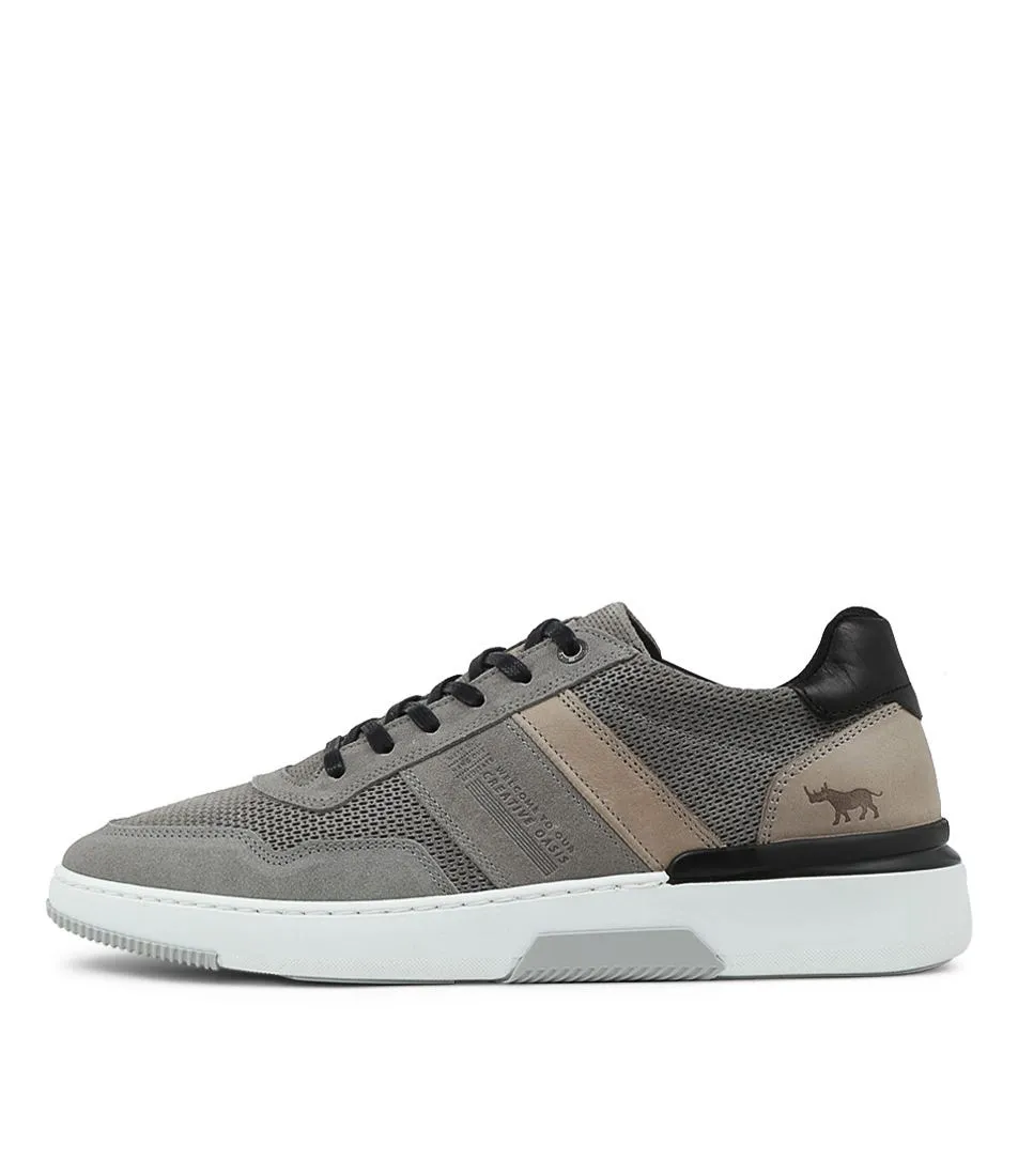 WILD RHINO Fitzroy Grey Leather Sneakers