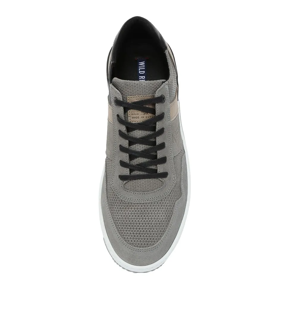 WILD RHINO Fitzroy Grey Leather Sneakers